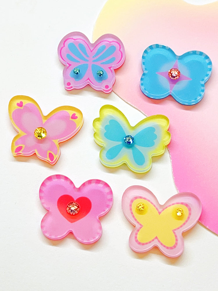 Colorful Butterfly Mini Earrings/Clip