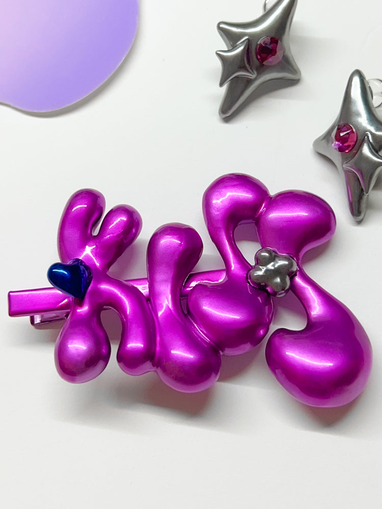 KISS Metallic Pink Letter Hair Clip