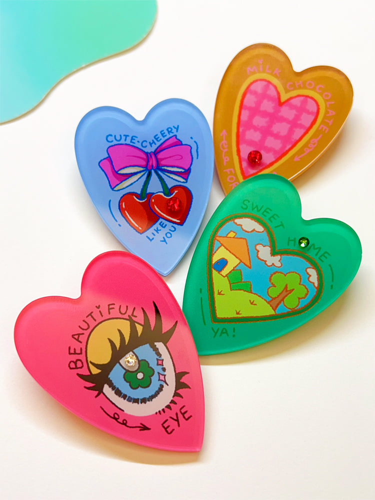 Heart Graffiti Hair Clip