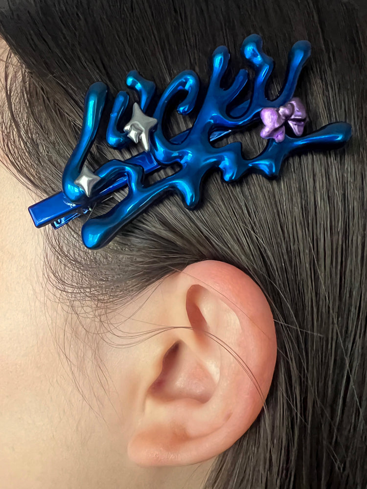 BAD Deep Red Letter Hair Clip