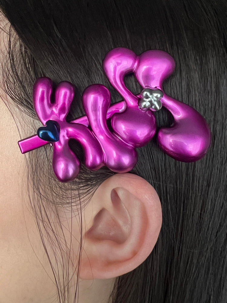 KISS Metallic Pink Letter Hair Clip