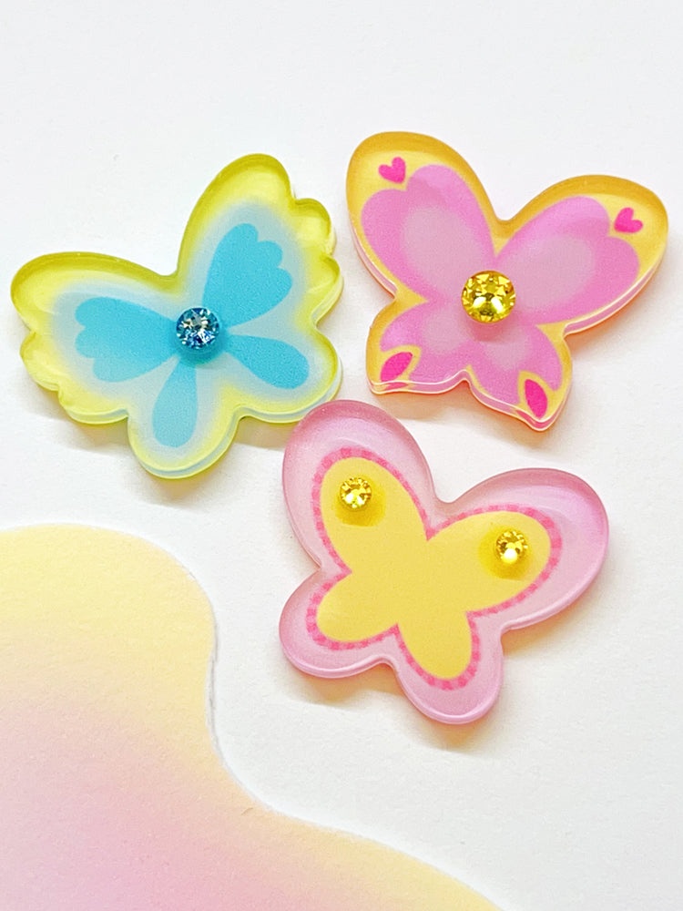 Colorful Butterfly Mini Earrings/Clip