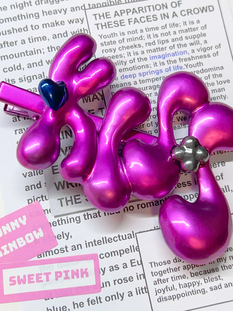 KISS Metallic Pink Letter Hair Clip