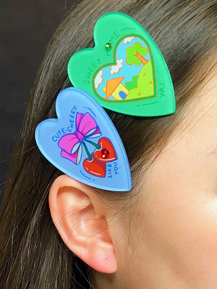 Heart Graffiti Hair Clip