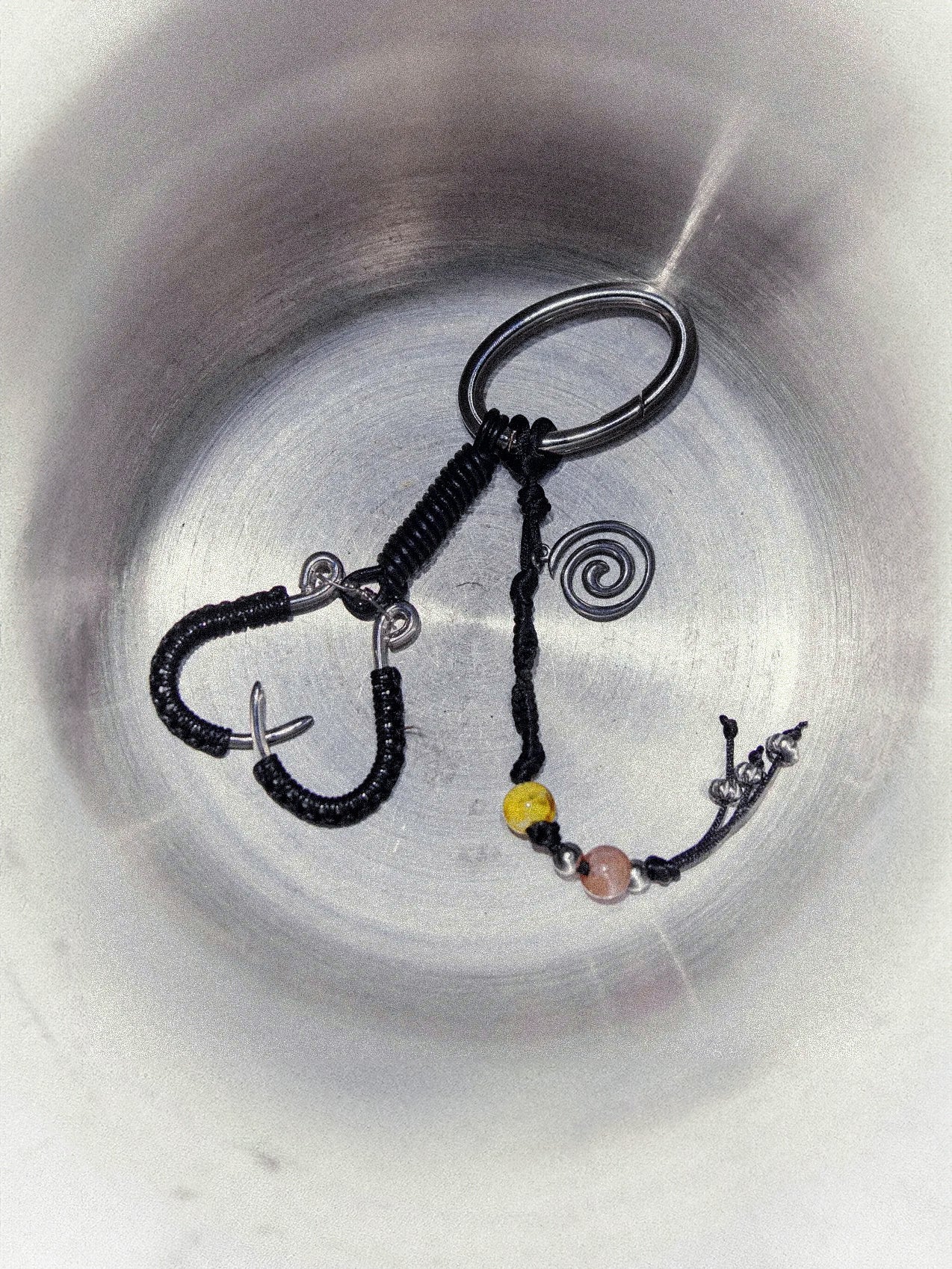 Sleek Heart Woven Black Pendant