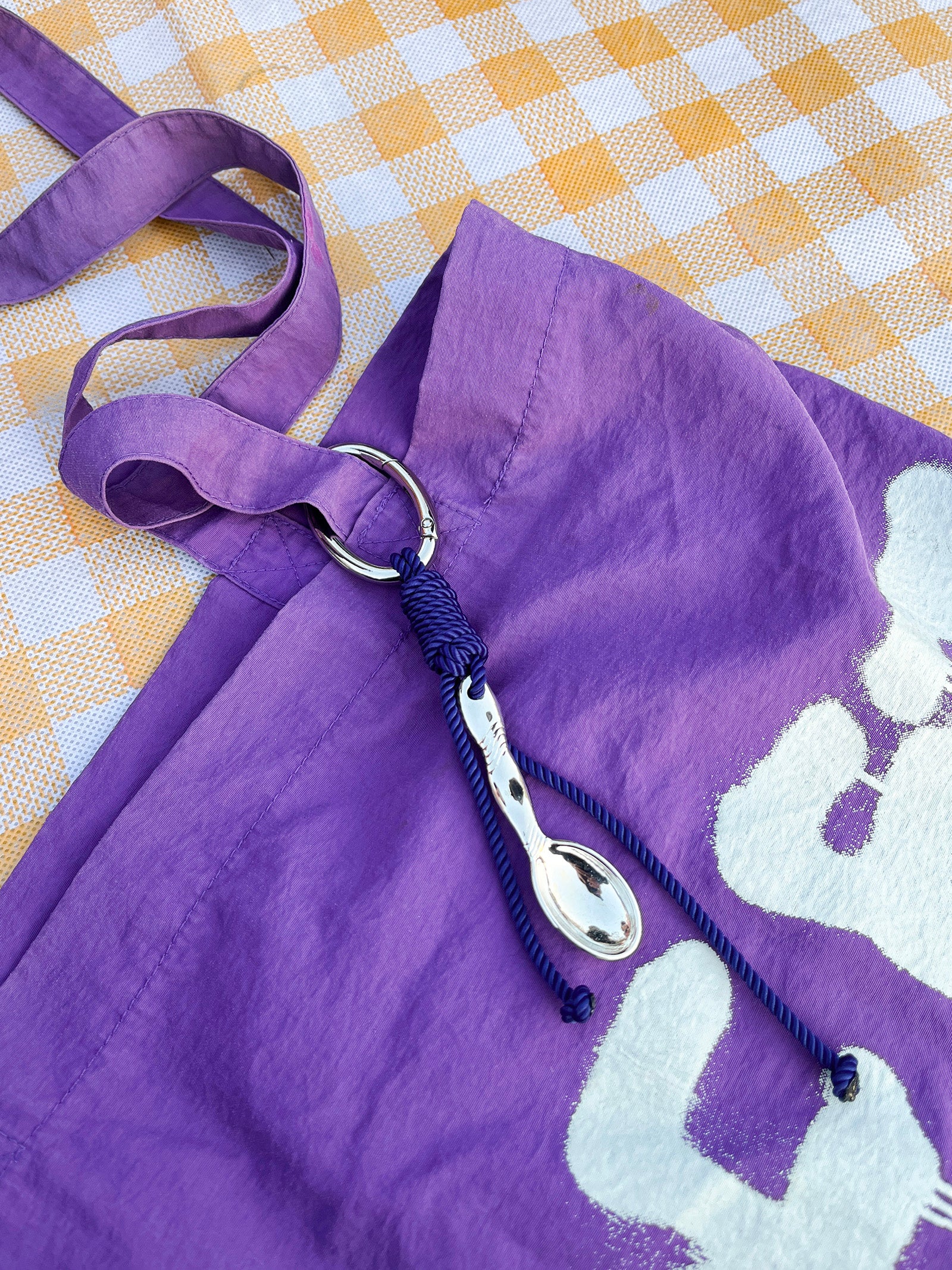 Dainty Blue Spoon Braided Keychain