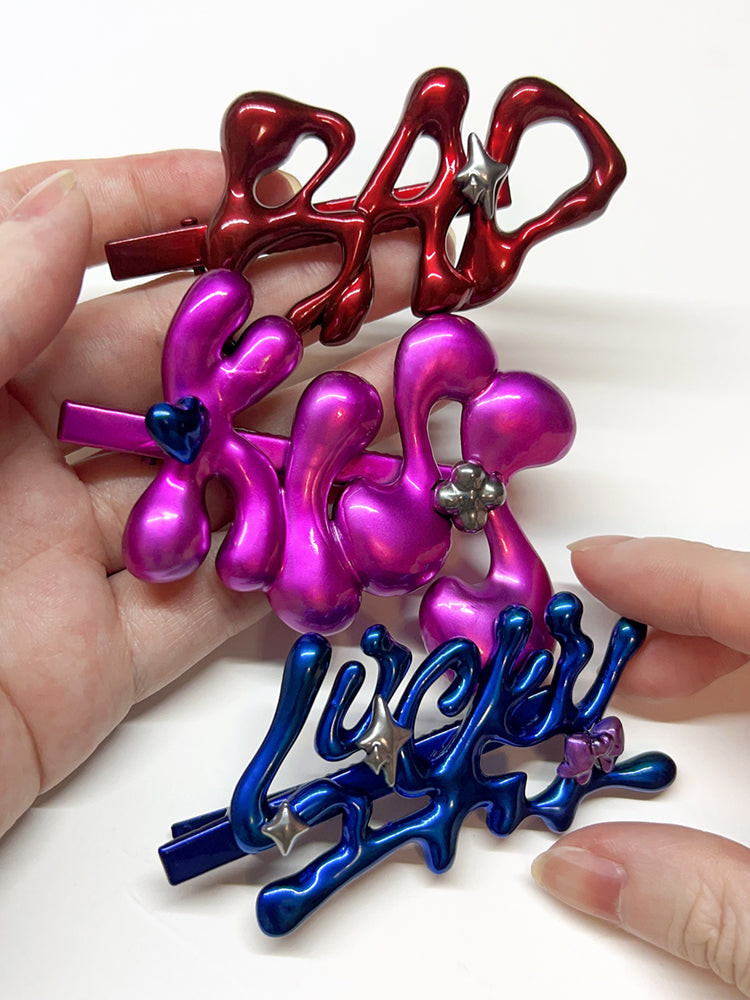 KISS Metallic Pink Letter Hair Clip