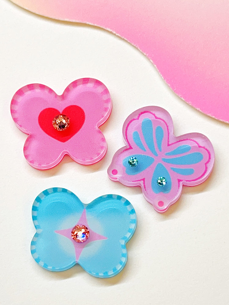 Colorful Butterfly Mini Earrings/Clip