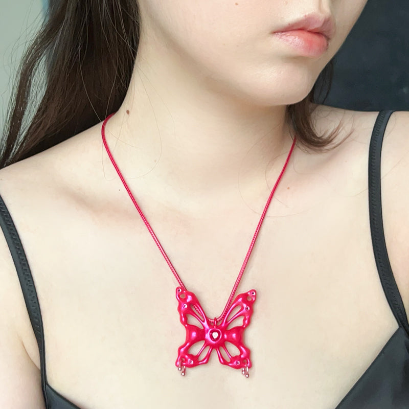Neon Peach Hollow Butterfly Hair Clip