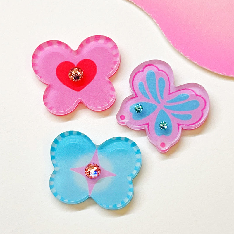 Colorful Butterfly Mini Earrings/Clip