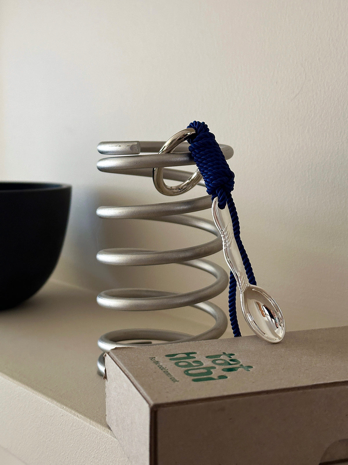 Dainty Blue Spoon Braided Keychain